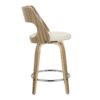 Cecina - Mid-Century Modern Fixed Height Counter Stool With Swivel With Round Footrest (Set of 2) - Zebra / Cream - Image 3