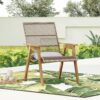 Acacia Wood Cape Woven Wicker Large Lounge Chair With Pillow For Patio, Deck, Yard, Lawn And Garden Seating Wicker (Set of 2) - Teak - Image 8