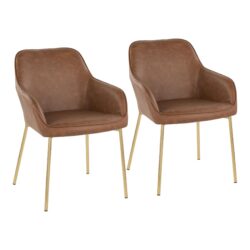 Daniella - Contemporary Dining Chair (Set of 2) - Gold / Camel