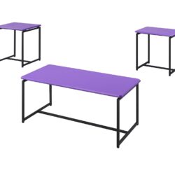 GT - 3 Piece Carbon Fiber Wrap Coffee Table And End Table (Set of 3) - Violet