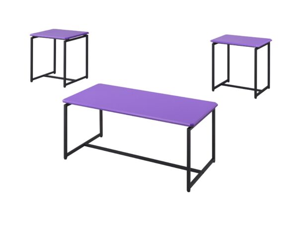 GT - 3 Piece Carbon Fiber Wrap Coffee Table And End Table (Set of 3) - Violet