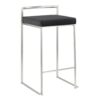 Fuji - Contemporary Stackable Counter Stool (Set of 3) - Black - Image 2