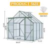 Double Door Polycarbonate Greenhouse Raised Base And Anchor Aluminum Heavy Duty Walk In Greenhouses For Outdoor Backyard In All Season - Green - Image 4