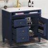Bathroom Vanity With Top Sink, Modern Bathroom Storage Cabinet, 2 Drawers And A Tip-Out Drawer, Single Sink Bathroom Vanity - Blue - Image 19
