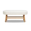 Fuji - Upholstered Bedroom Accent Bench With Natural Legs - Ivory White - Image 2