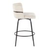 Cinch - Contemporary Fixed Height Counter Stool With Swivel And Round Footrest (Set of 2) - Black / Cream - Image 3