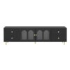 Modern TV Stand For TVs Up To 75", Entertainment Center With Glass Door, 4 Drawers And 2 Cabinets, 5 Metal Legs And Metal Handles For Living Room - Black - Image 7
