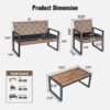 4 Piece Patio Furniture Set Outdoor Balcony Porch Garden Backyard Lawn Furniture Acacia Wood Table Top, Morden - Black And Light Brown - Image 3