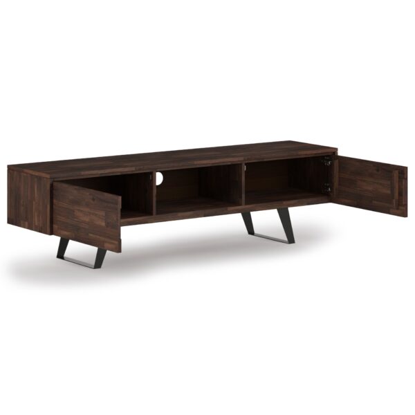 Lowry - Handcrafted, TV Media Stand - Distressed Charcoal Brown
