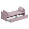 Modern Upholstered Chaise Lounger Daybed Small Single Daybed With 2 Drawers, No Mattress Needed, Perfect For Living Rooms & Home Office, Linen Fabric - Pink - Image 6