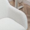 Modern Teddy Fabric Material Adjustable Height 360 Revolving Home Office Chair With Gold Metal Legs And Universal Wheel For Indoor - White - Image 14