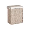 Laundry Hamper With Lid PE Rattan Powder Coating Frame Clothes Hampers With 2 Removable Bags, 100L - Gray - Image 42