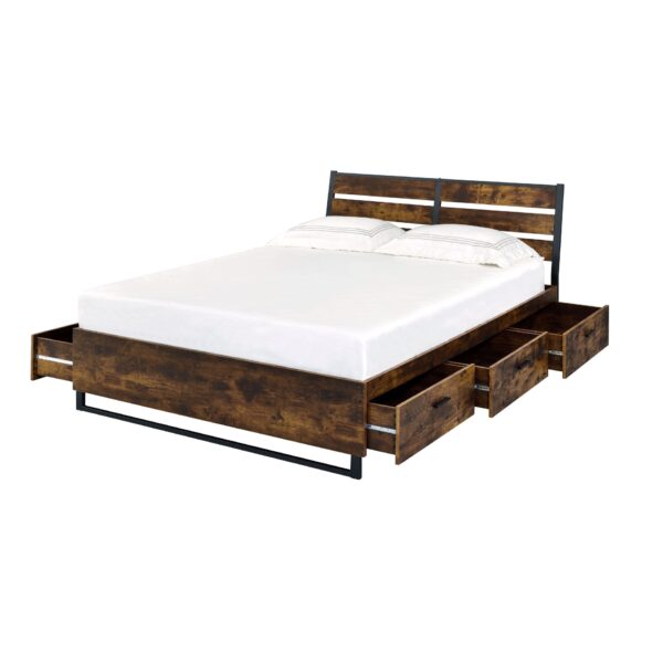 Juvanth - Eastern King Bed With Storage - Oak