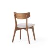 5 Piece Mid Century Dining Set With Walnut Frame And Upholstered Dining Chairs - Light Beige / Brown - Image 12