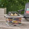 Outdoor Wood Bruning Magnesium Oxide Fire Pit With Lid - Stone Gray - Image 5