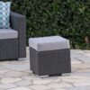Santa Rosa - Outdoor Lounge Ottoman Rattan Waterproof Fabric - Gray / Silver - Image 2