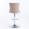 Swivel Velvet Barstools Adjusatble Seat Height From 25-33", Modern Upholstered Chrome Base Bar Stools With Backs Comfortable Tufted For Home Pub And Kitchen Island (Set of 2) - Khaki - Image 7