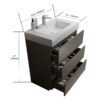 Alice - 30" Bathroom Vanity With Sink, Large Storage Freestanding Bathroom Vanity For Modern Bathroom, One-Piece Sink Basin Without Drain And Faucet - Gray / White - Image 5