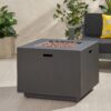 Outdoor Iron Square Propane Fire Pit With Tank Space - Brushed / Brown - Image 4