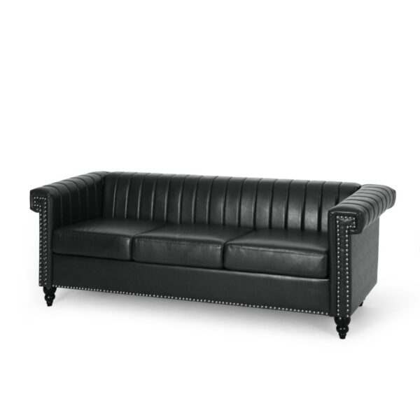 3 Seater Contemporary Design Sofa - Black