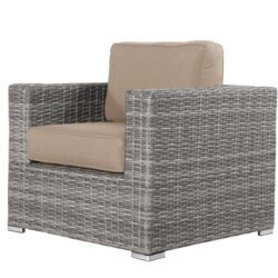 Patio Chair With Cushions, Durable Cushions - Gray Mix
