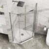 Neo - Angle Frameless Shower Door With Clear SGCC Tempered Glass - Chrome - Image 7