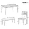 6 Piece Dining Set Classic And Traditional Style, Includes Dining Table, 4 Upholstered Chairs & Bench - Natural Wash - Image 3