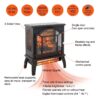 18 Inch 3D Flame Electric Infrared Quartz Fireplace Stove With Remote Control - Black - Image 5