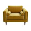 Amber - Velvet Lounge Chair - Yellow - Image 4