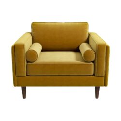 Amber - Velvet Lounge Chair - Yellow