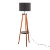 Compass - Mid-Century Modern Floor Lamp With Shelf - Walnut / Black - Image 4