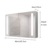 Bathroom Medicine Cabinet With Lights, LED Medicine Cabinet With Mirror, Double Door Lighted Medicine Cabinet With Defogger, Dimmer, Surface Mount - Silver - Image 3