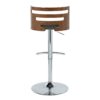 Cosi - Mid-Century Modern Adjustable Barstool With Swivel With Rounded T Footrest (Set of 2) - Chrome / Walnut / Charcoal - Image 5
