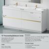 Freestanding Bathroom Vanity With Sink, Bathroom Storage Vanity Cabinet With Stone Resin Countertop And Soft Close Drawers - Glossy White - Image 3