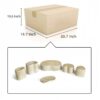 Marble Bathroom Accessories Set, Genuine Marble, Real Stone, 6 Piece Set - Beige / Gold - Image 7