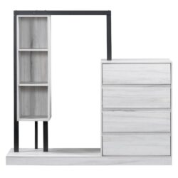 Wardrobe With 4 Drawers And 3 Shelves - White