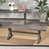 Modern Aluminum Outdoor Dining Bench With X Base - Dark Gray - Image 5