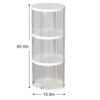 360° Rotating Bookshelf, Small Corner Bookcase, 3 Tier Floor Standing Organizer, Round - Cream White - Image 3
