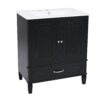 Vintage Style 30" Bathroom Vanity With Sink, Multi Functional Storage, Soft Closing Door - Black - Image 20