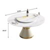 59.05" Modern Artificial Stone Round Carbon Steel Base Dining Table, Can Accommodate 6 People Artificial Stone Turntable - White - Image 10