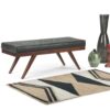 Pierce - Mid Century Ottoman Bench - Distressed Black - Image 9