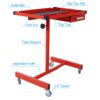 Adjustable Tear Down Work Table With Drawer For Garages, Repair Shops, And Diy, Portable, (4) 2.5" Swivel Casters, 220 Pound Capacity, Rubber Corners, Heavy Duty Steel - Red - Image 8