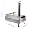 Semi-Automatic Silver 12 Outdoor Pizza Oven Portable Wood Fired Pizza Oven Outdoor Cooking Pizza Maker Portable Pizza Oven For Authentic Stone Baked Pizzas - Silver - Image 2