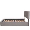 Queen Size Upholstered Platform Bed With 2 Drawers And 1 Twin Long Trundle - Light Gray - Image 4