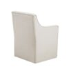 Traditional Skirted Dining Arm Chair With Casters Polyester Upholstery - Cream - Image 6
