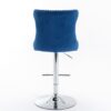 Swivel Velvet Barstools Adjusatble Seat Height From 25-33", Modern Upholstered Chrome Base Bar Stools With Backs Comfortable Tufted For Home Pub And Kitchen Island (Set of 2) - Blue - Image 6