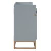Queen Size Murphy Bed With Iron Legs, Modern Design - Gray - Image 4