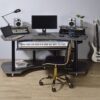 Eleazar - Music Recording Studio Desk Wood - Black Oak - Image 6