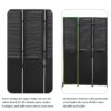 Rustic 3 Panel Room Divider 6Ft Wood Folding Privacy Screen With Metal Frame And Louver Design - Black - Image 6