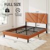 Vintage Full Size Metal Bed Frame With Under Bed Storage And Square Platform Design - Antique Brown - Image 3